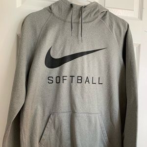 Grey Nike softball mock neck sweatshirt